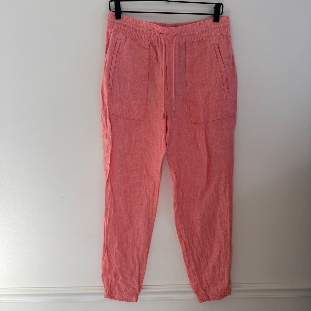 Athleta women's Cabo linen jogger orange/peach size 8